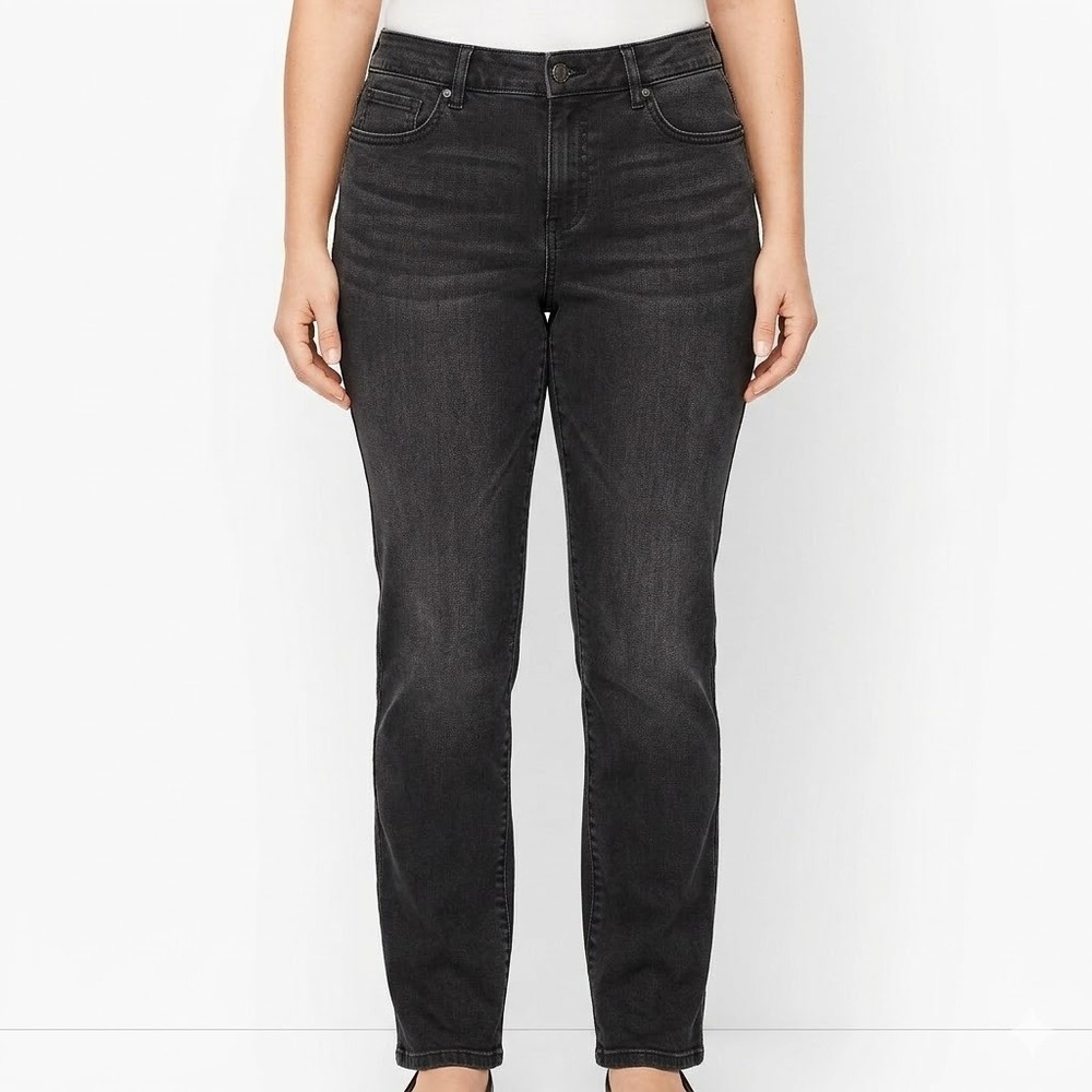 Talbots Simply Flattering Collection Curvy Straight Leg Jeans Women's 10 Black‎